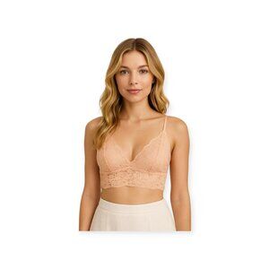 NBD Peach Pink Lace Bralette Small Wireless Revolve Adjustable Strap Top